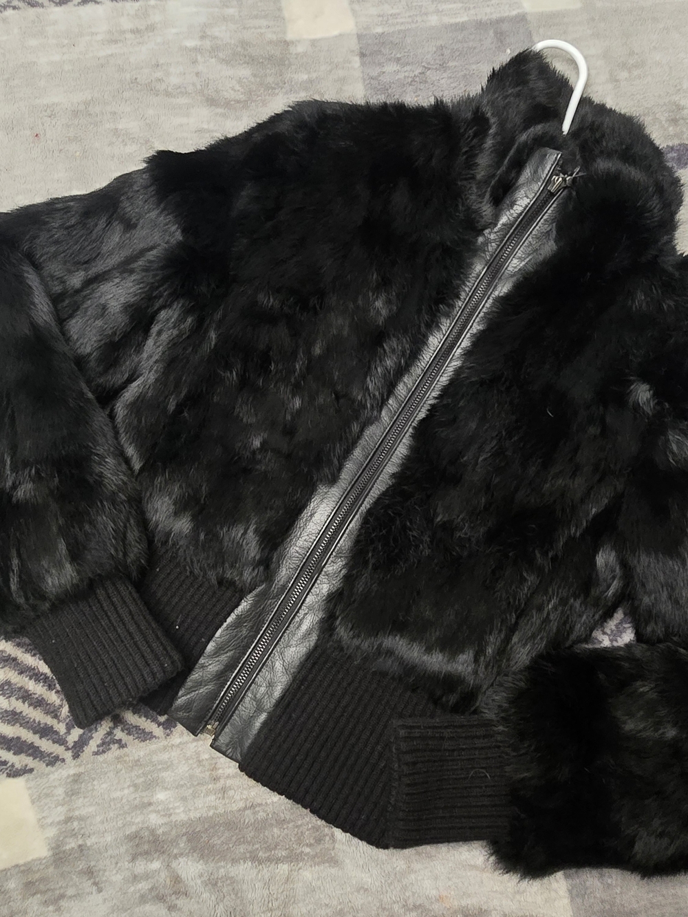Guess Black Faux Fur Bomber Jacket